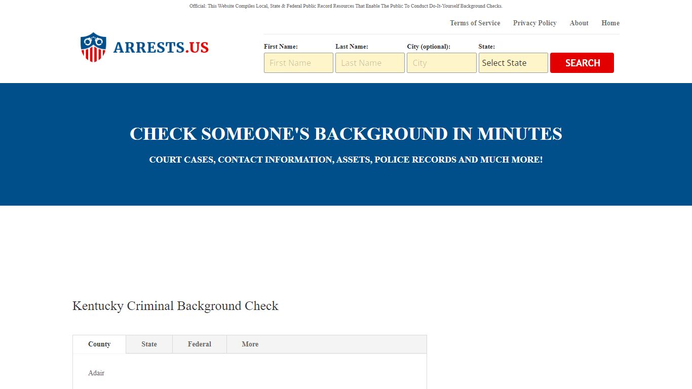 Free Kentucky Background Check - Arrests, Criminal Court ...