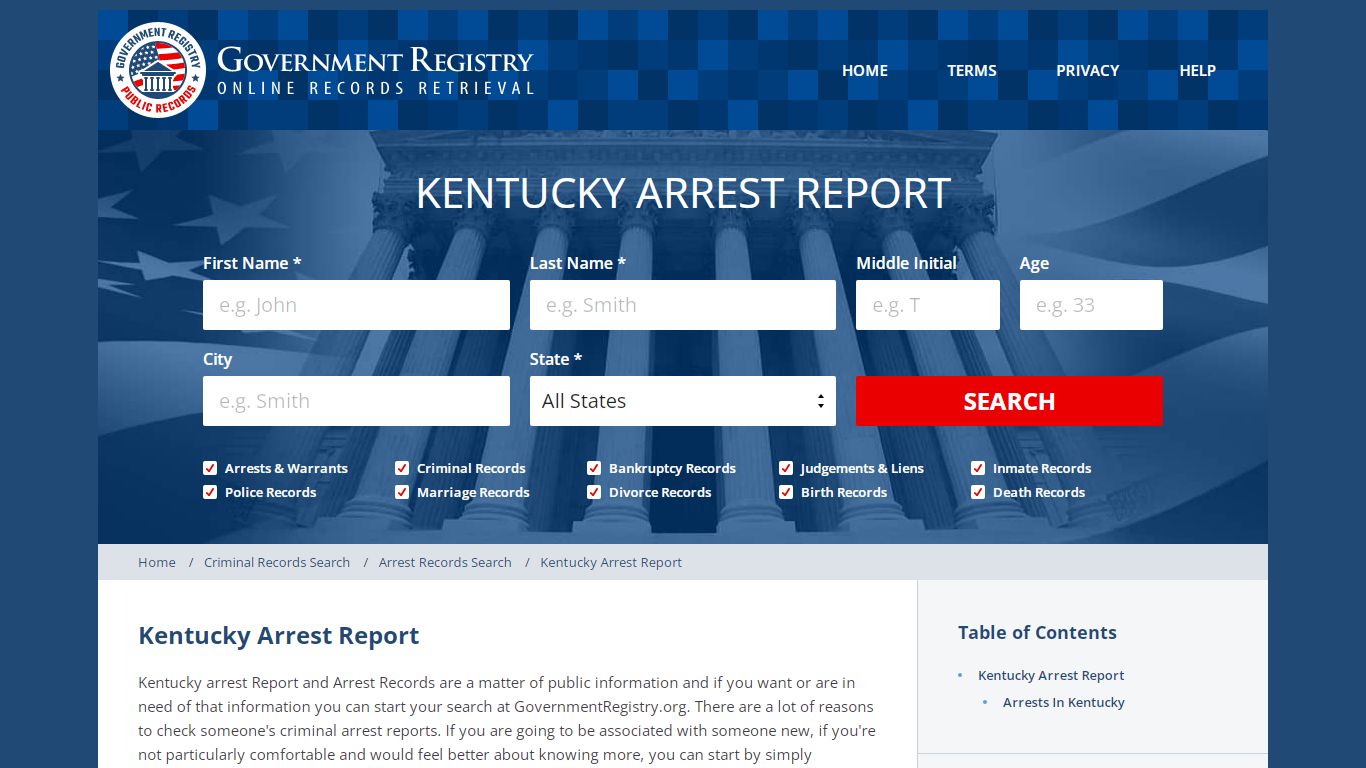 Kentucky Arrest Report | Free Kentucky Arrest Records ...